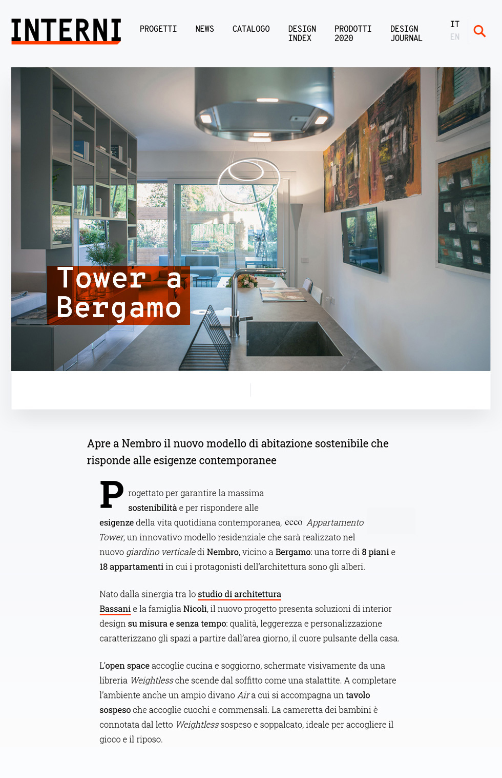 Tower Nembro su Interni